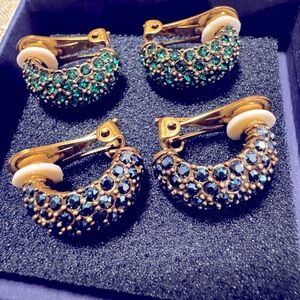 Heidi Daus Hoop Clip - On Fashion Earrings X2